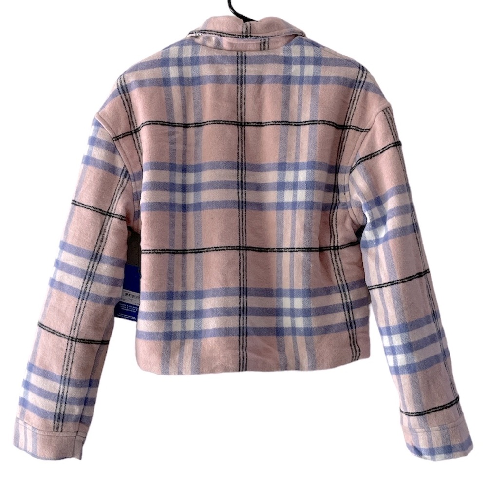 Hurley NWT pink plaid short shacket - Picture 4 of 7